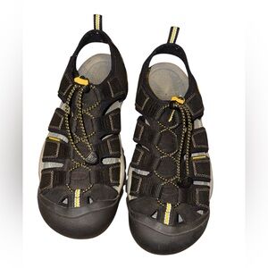 KEEN Newport H2 Black and Yellow Mens Sandals 10
